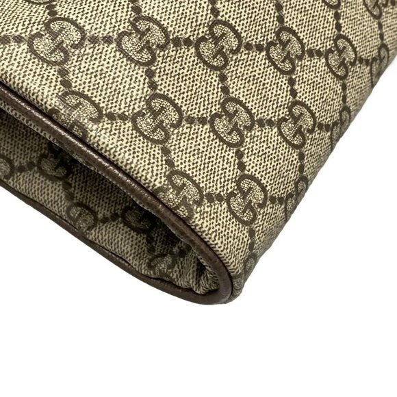 Auth GUCCI GG Plus / GG Supreme / Shelly 758686 Beige Dark Brown Multi PVC - Picture 3 of 16